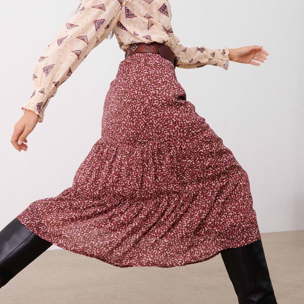 ba&sh floral midi skirt NWOT